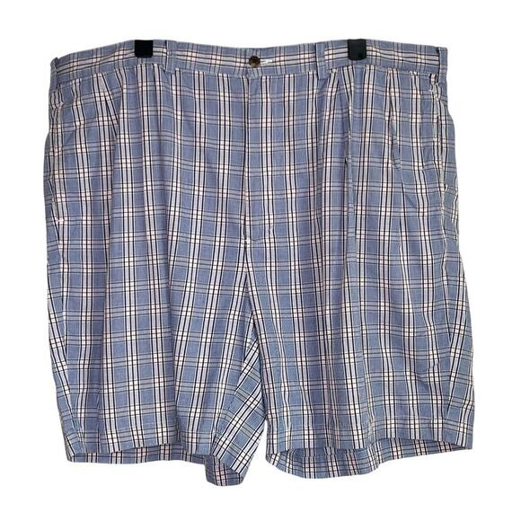 Polo Golf Ralph Lauren Plaid Mid-Rise Flat Front Golf Chino Short Blue/White 42 - Picture 1 of 5